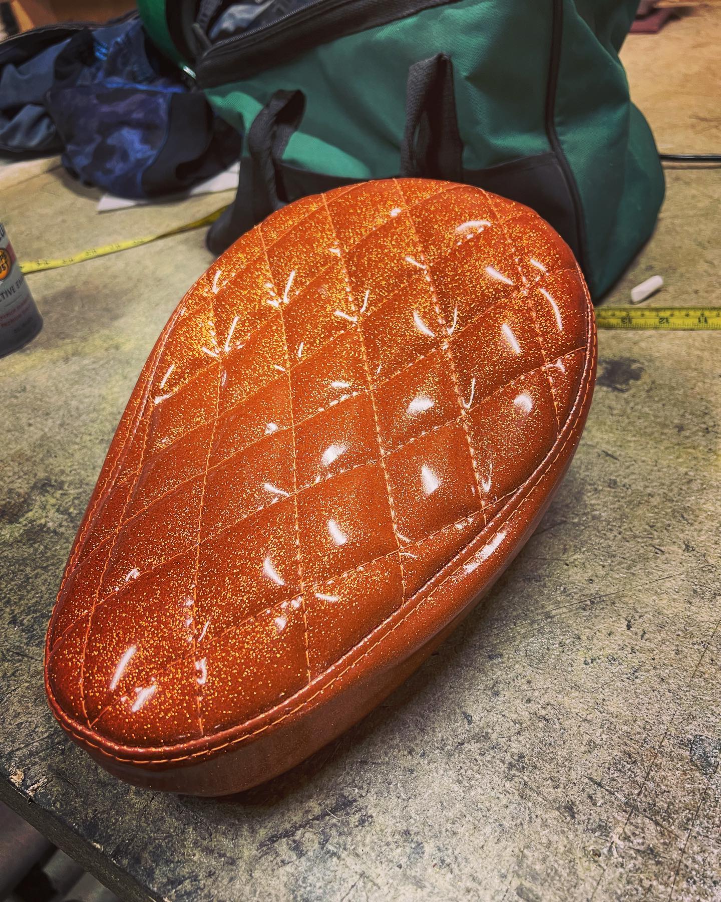 Custom Zodiak Motorcycle Seat detail